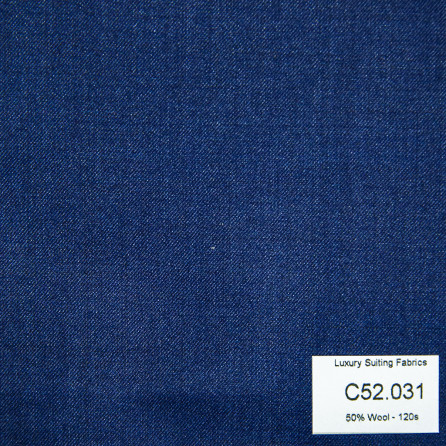 C52.031 Kevinlli V3 - Vải Suit 50% Wool - Xanh Navy Trơn
